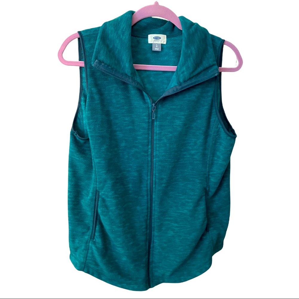 Old Navy fleece zip vest large green